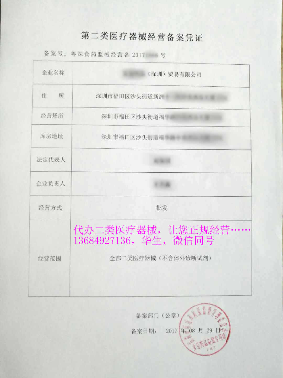 第二类医疗器械备案