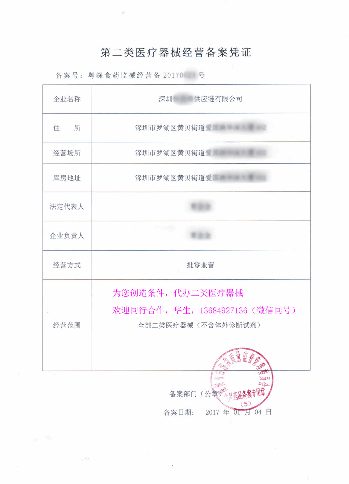 第二类医疗器械备案